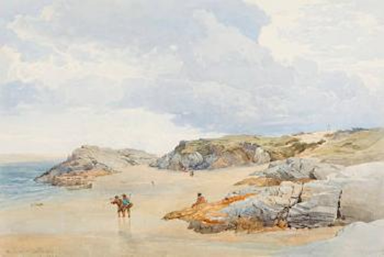 The Shore at Port Madoc, North Wales by Edward Duncan