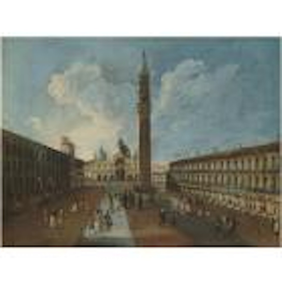 Venice, a view of Piazza San Marco with the Basilica di San Marco and the Campanile by Venetian School