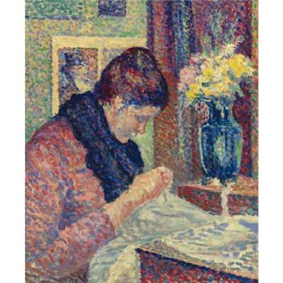 Femme cousant by Maximilien Luce