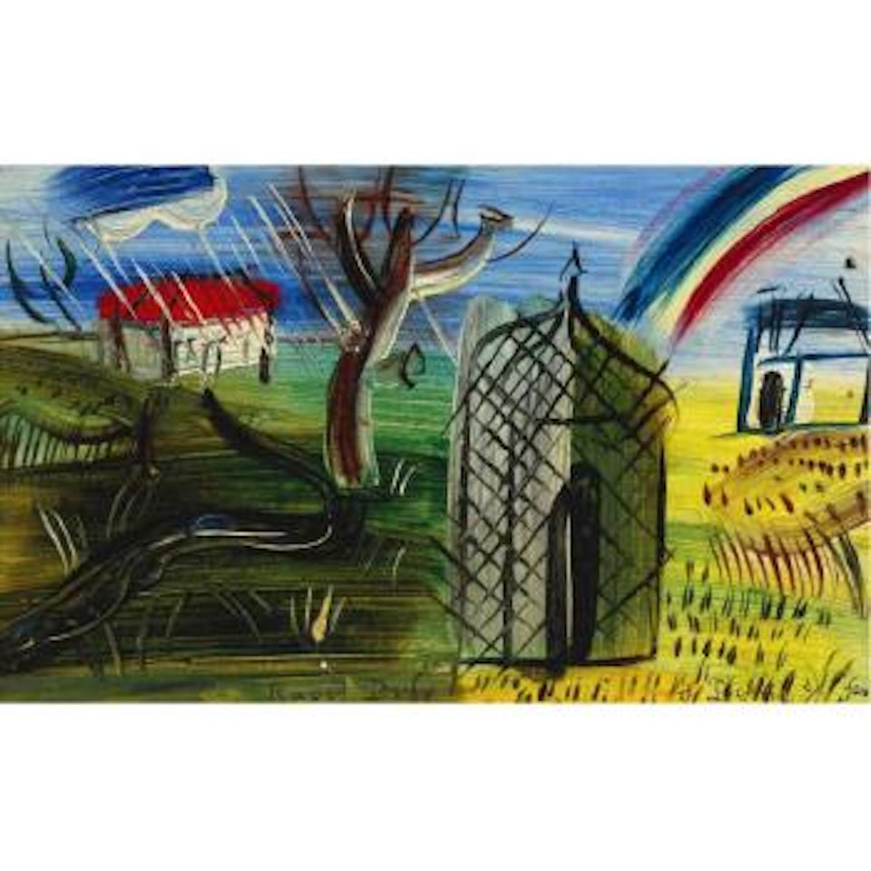 L'arc-en-ciel au dessus de St.Denis sur Sarthon, Normandy by Raoul Dufy