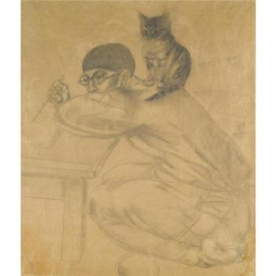 L'artiste et son chat by Leonard Tsuguharu Foujita