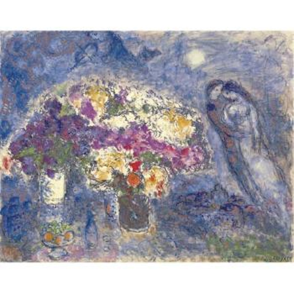 Les bouquets dan le ciel by Marc Chagall