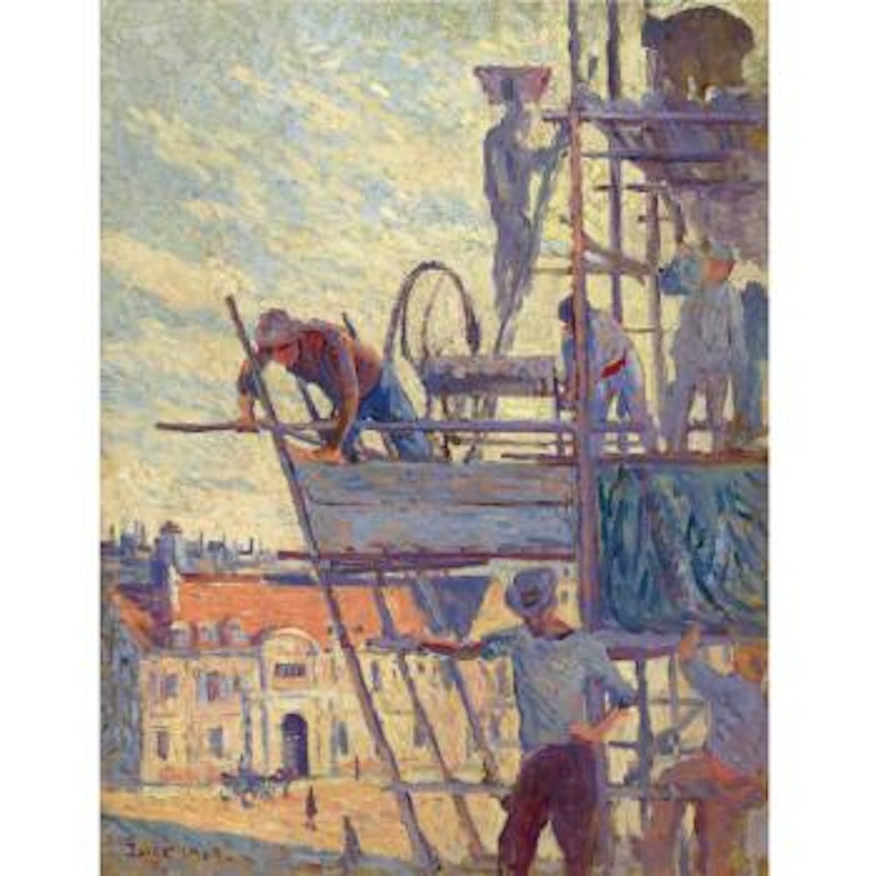 L'échafaudage, étude by Maximilien Luce