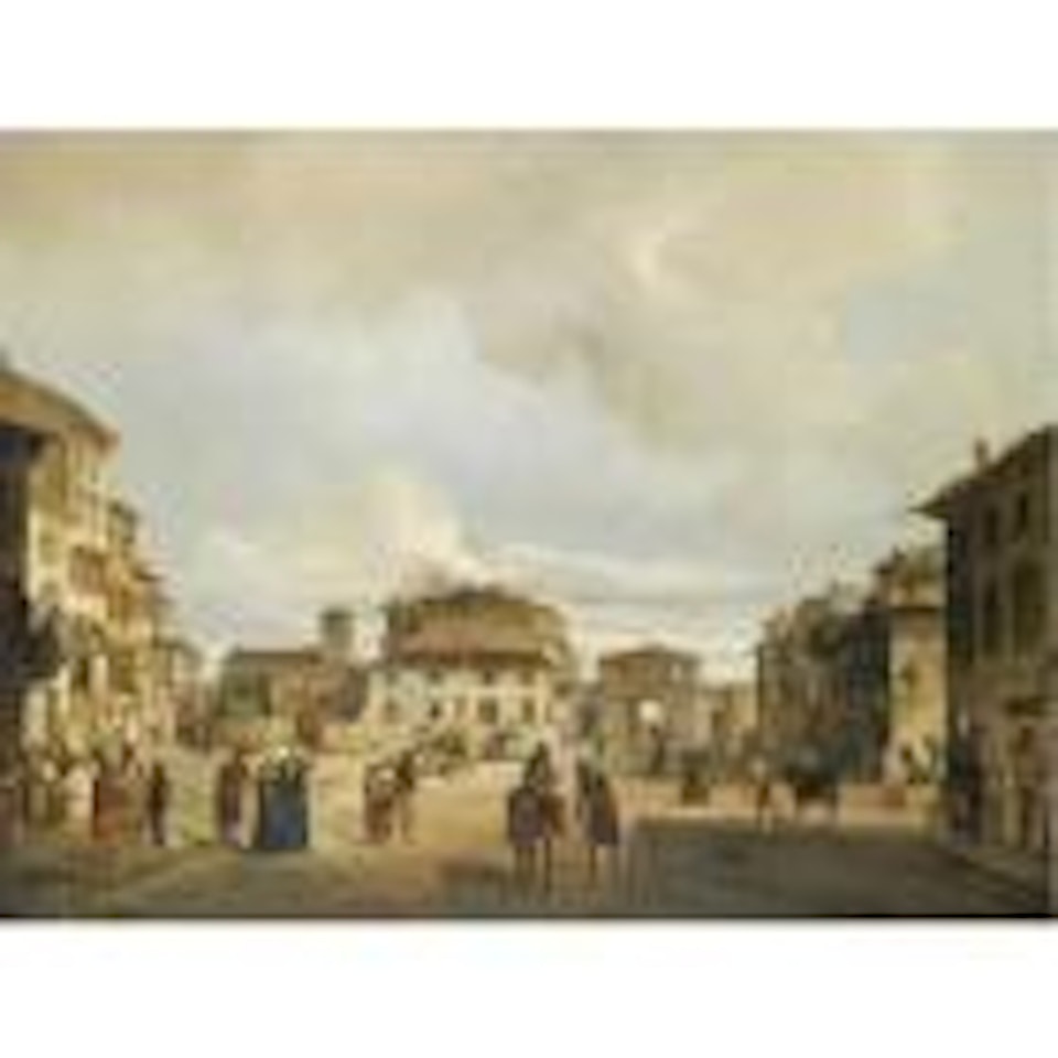 The Piazza Santa Toscana and Porta Vescovo, Verona by Carlo Ferrari