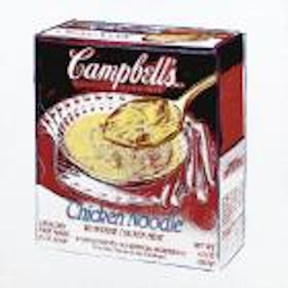 Campbell's chicken noodle soup box by Andy Warhol