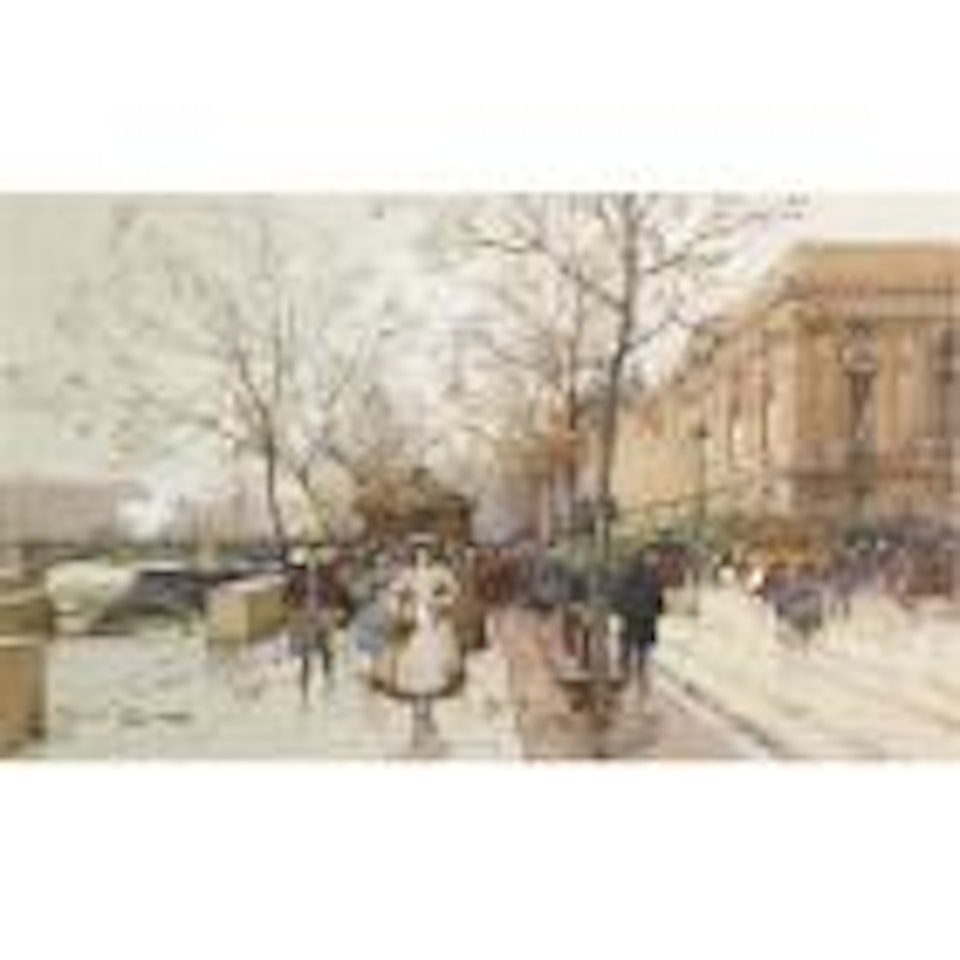 Les quais du Louvre by Eugene Galien-Laloue