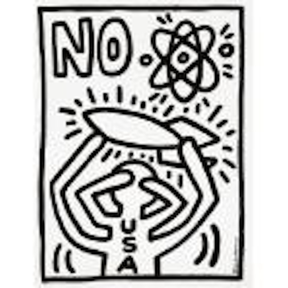 Poster for anti-missle demo by Keith Haring
