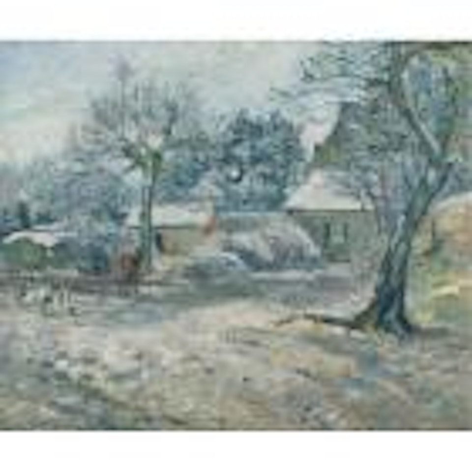 Ferme à Montfoucault, neige by Camille Pissarro