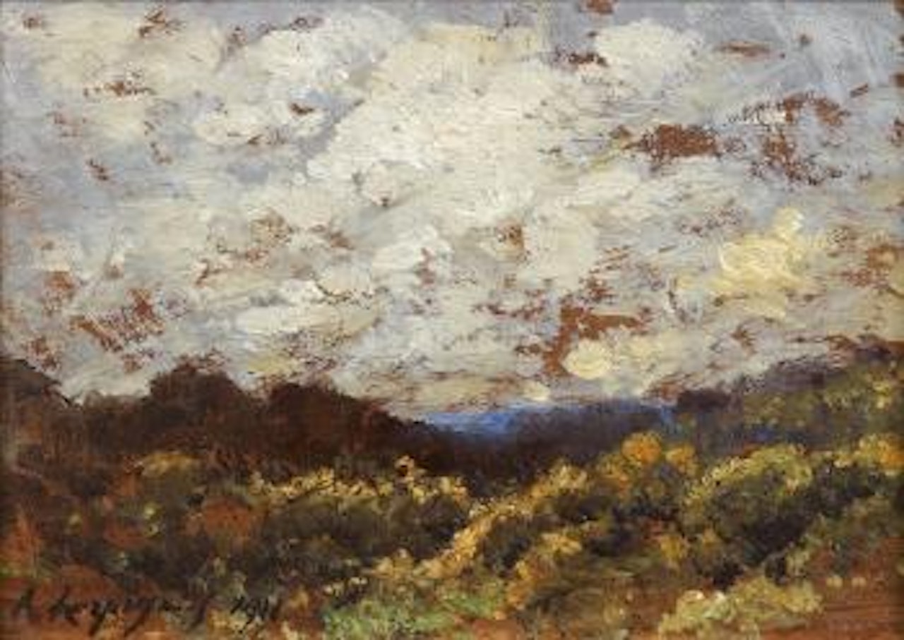 Paysage présumé de Menton by Henri Harpignies