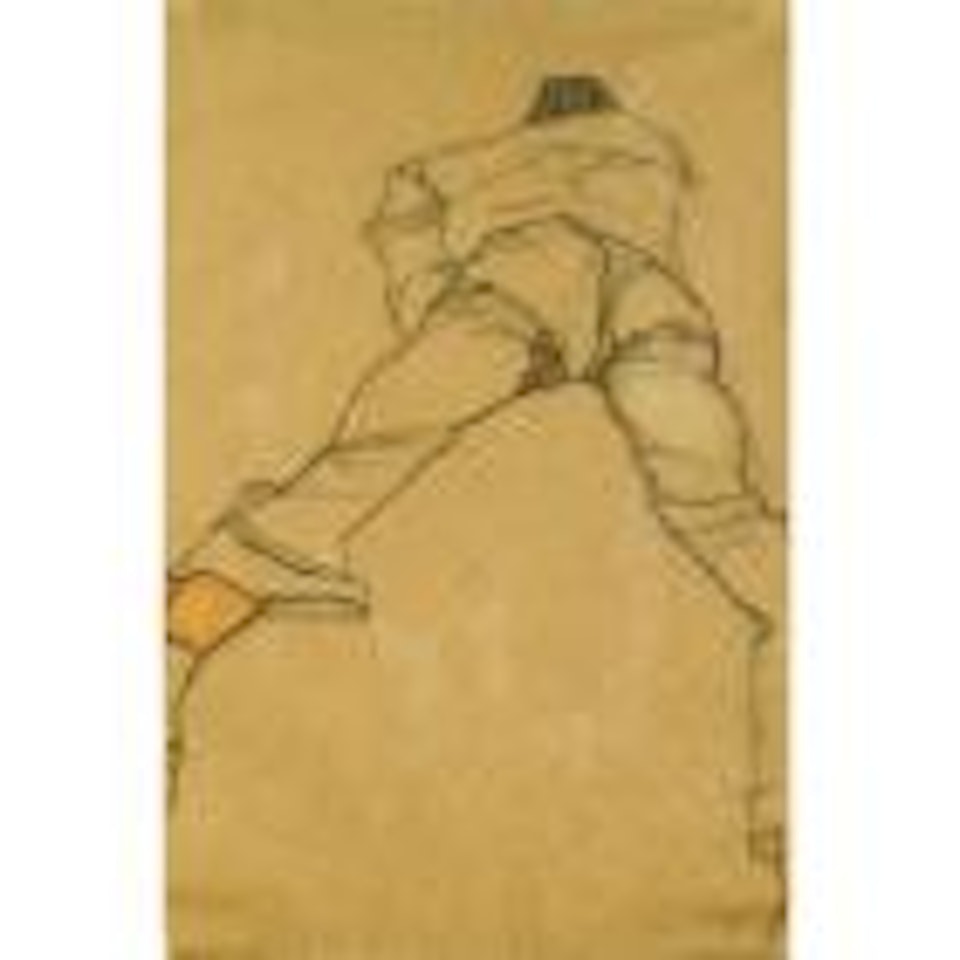 Mann auf dem bauch liegend (Man lying on his stomach) by Egon Schiele