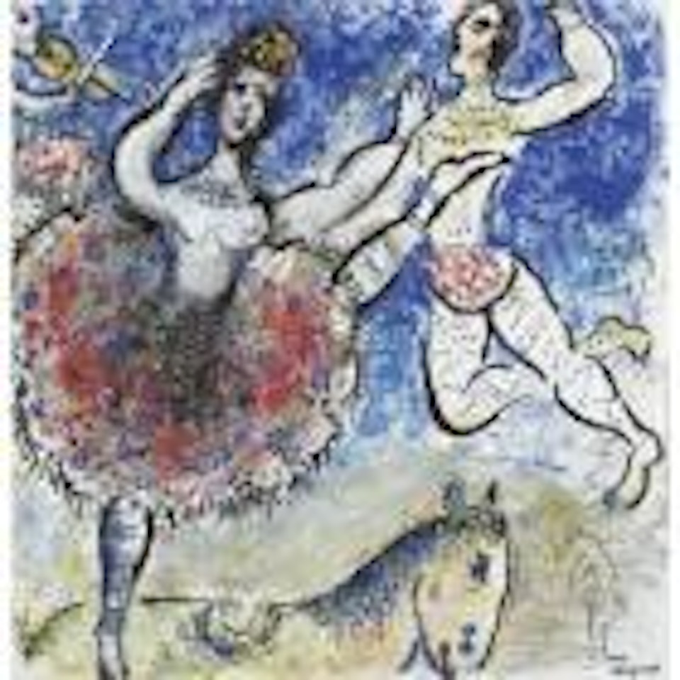 L'Écuyère à la jupe fleurie or Le numéro de voltige by Marc Chagall