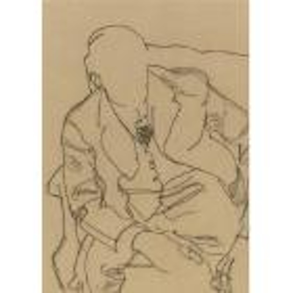 Studie von Hugo Koller im sessel (Study of Hugo Koller in armchair) by Egon Schiele