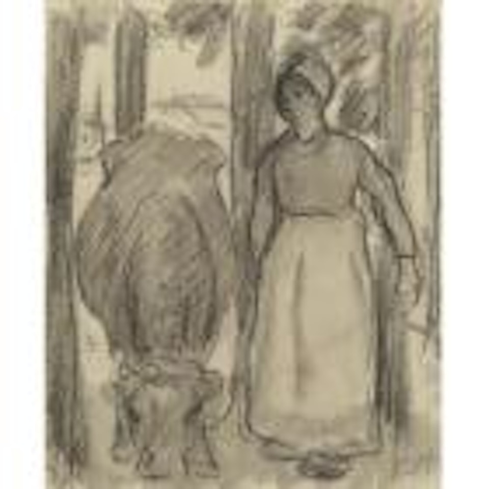 La vachère by Camille Pissarro