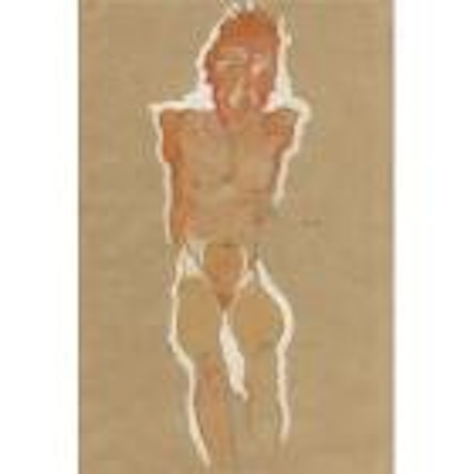 Männlicher akt mit verkürzten armen (Male nude with truncated arms) by Egon Schiele