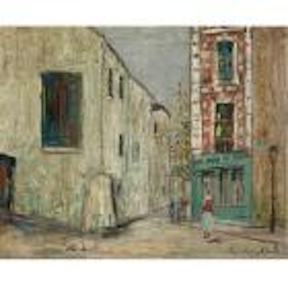 La belle Gabrielle et la Rue Saint-Vincent by Maurice Utrillo