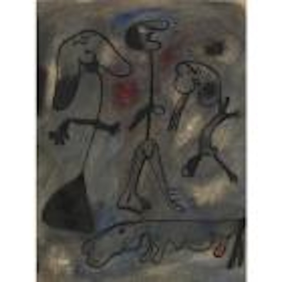 Figures et chien by Joan Miró
