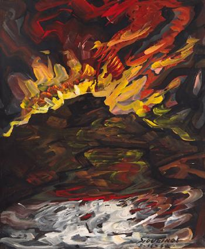 Volcán en erupción by David Alfaro Siqueiros