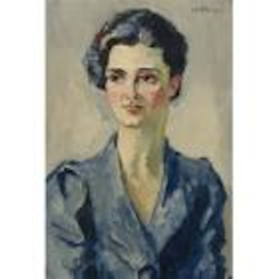 Portrait de femme à la robe bleue by Kees van Dongen