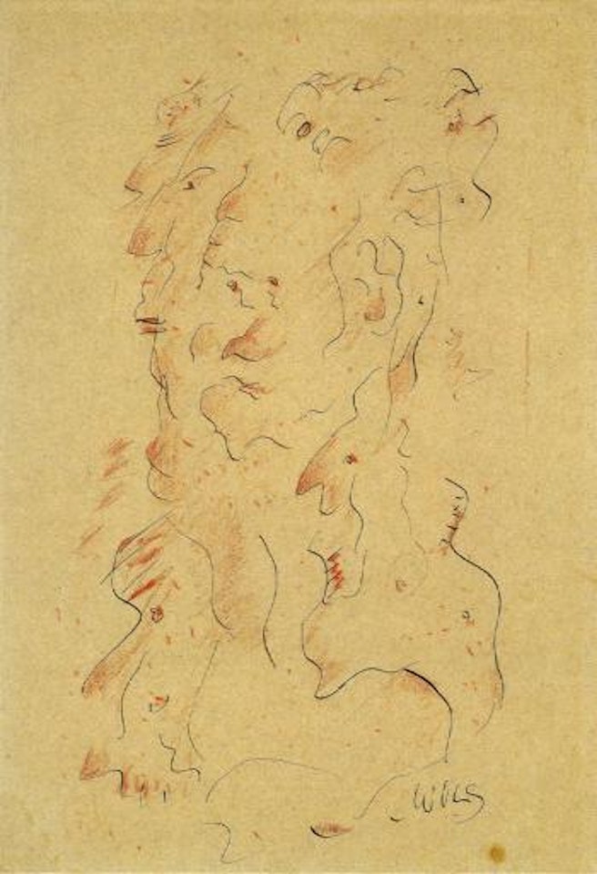 Composition surrealiste ou profiles et visages by Wols (Alfred Otto Wolfgang Schulze)