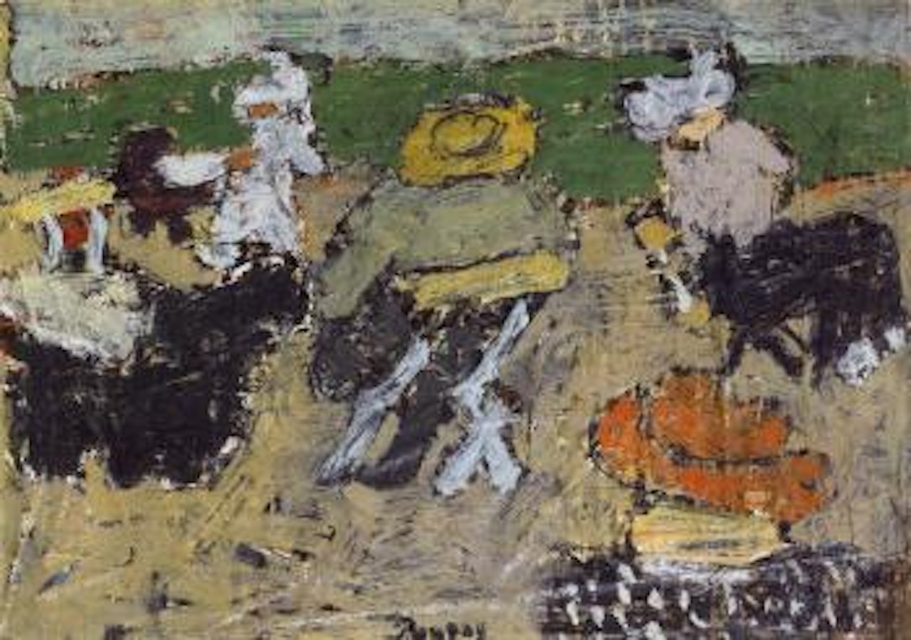 People in a garden by Jean Pougny