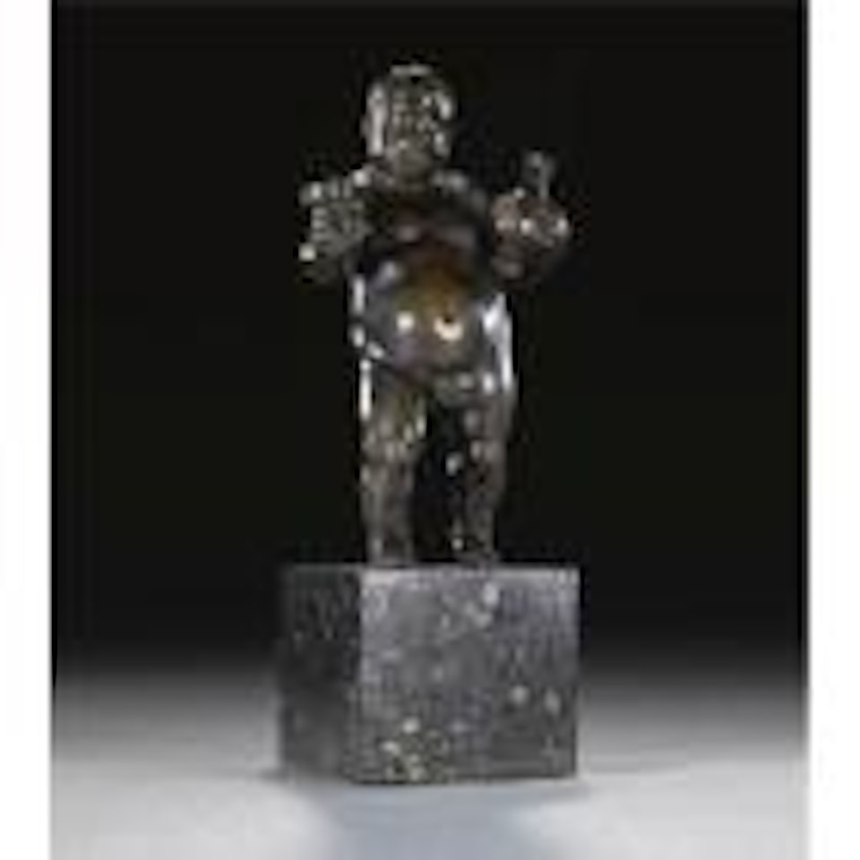A bronze figure of Morgante holding a goblet and a flask by Giambologna by Italian School