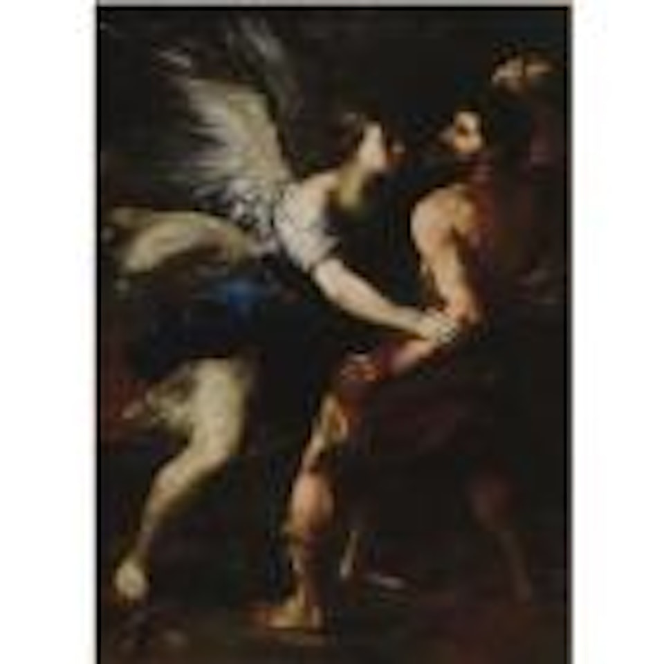 Jacob wrestling with the angel by Circle of Luca Giordano
