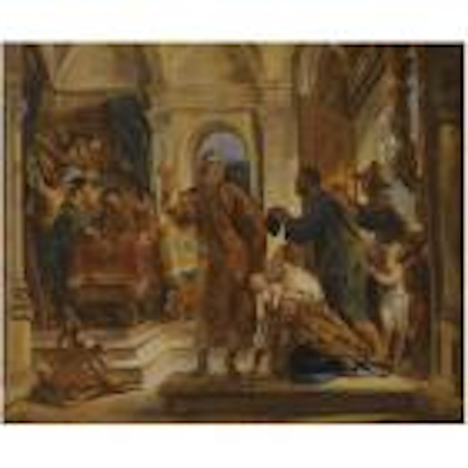 Saint Ivo, Patron Saint of lawyers, receiving petitioners by Jacob Jordaens
