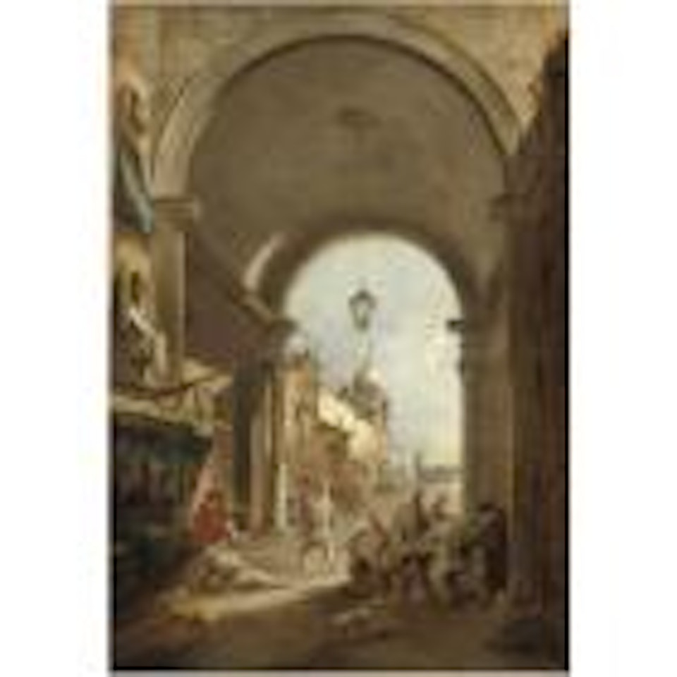 Scena con maschere di Pulcinella by Venetian School