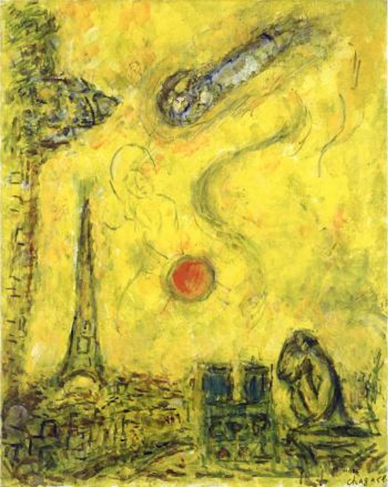 Paysage de Paris en Jaune by Marc Chagall