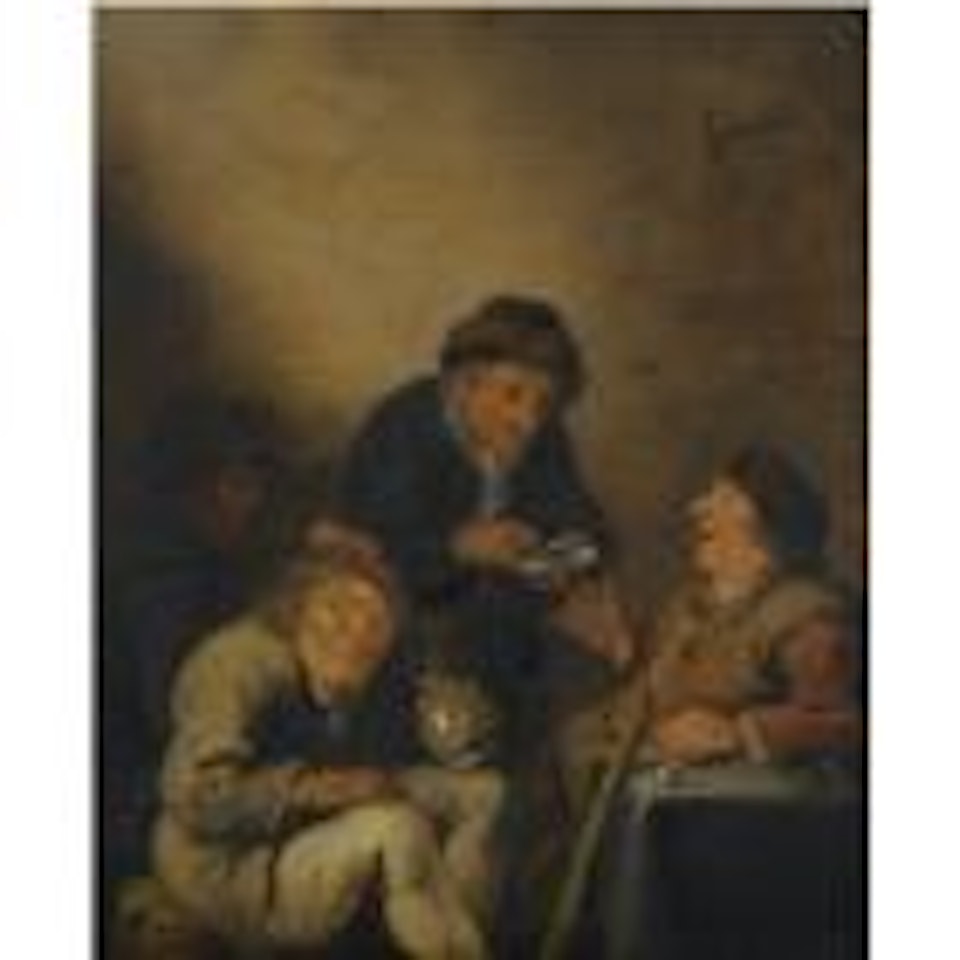 Interior scene with peasants drinking and smoking by Jan Miense Molenaer