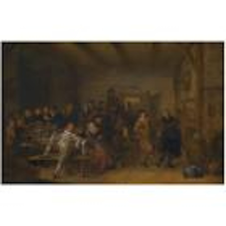 Tavern interior with figures revelling and merry-making during a wedding feast by Jan Miense Molenaer