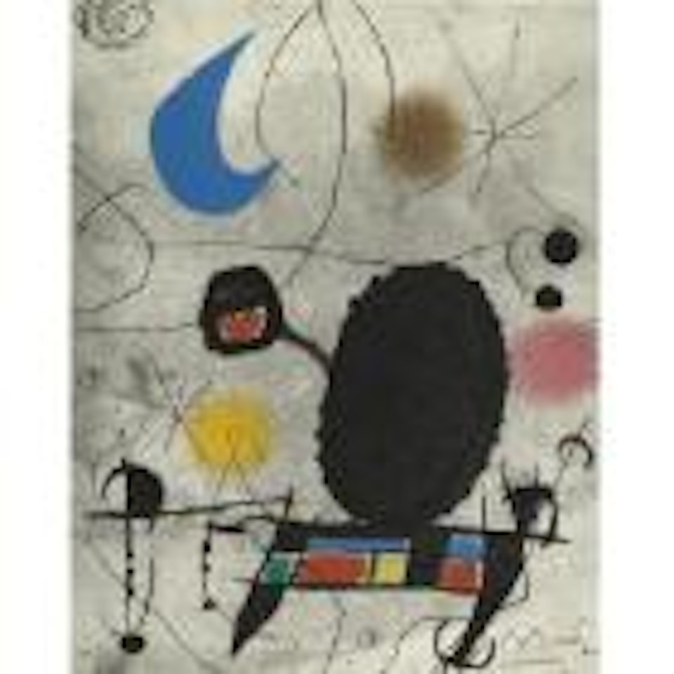 L'oiseau solaire, l'oiseau lunaire, etincelles: One plate (D. 448) by Joan Miró