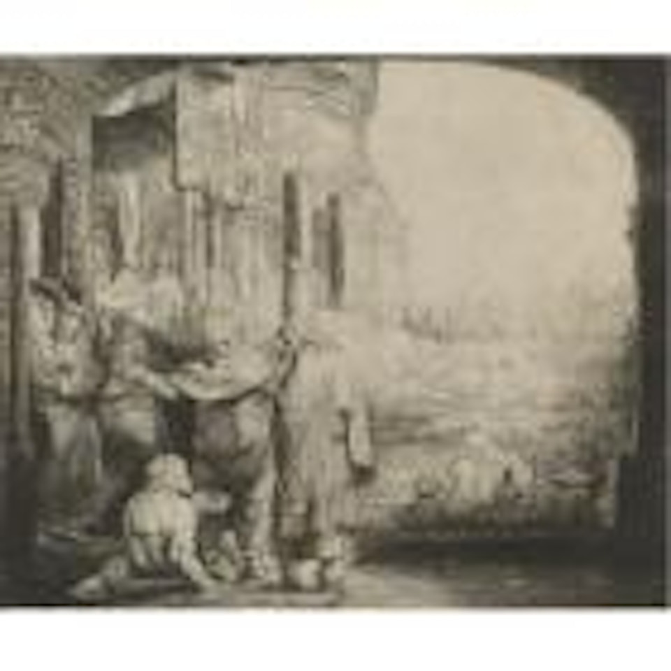 Peter and John Healing the Cripple at the Gate of the Temple (B., HOLL. 94; H. 301; BB.59-A) by Attributed to Rembrandt Harmensz van Rijn