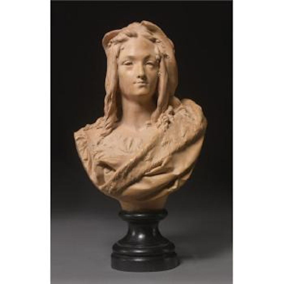 A terracotta bust of Raphael Sanzio di Urbino by Albert-Ernest Carrier-Belleuse