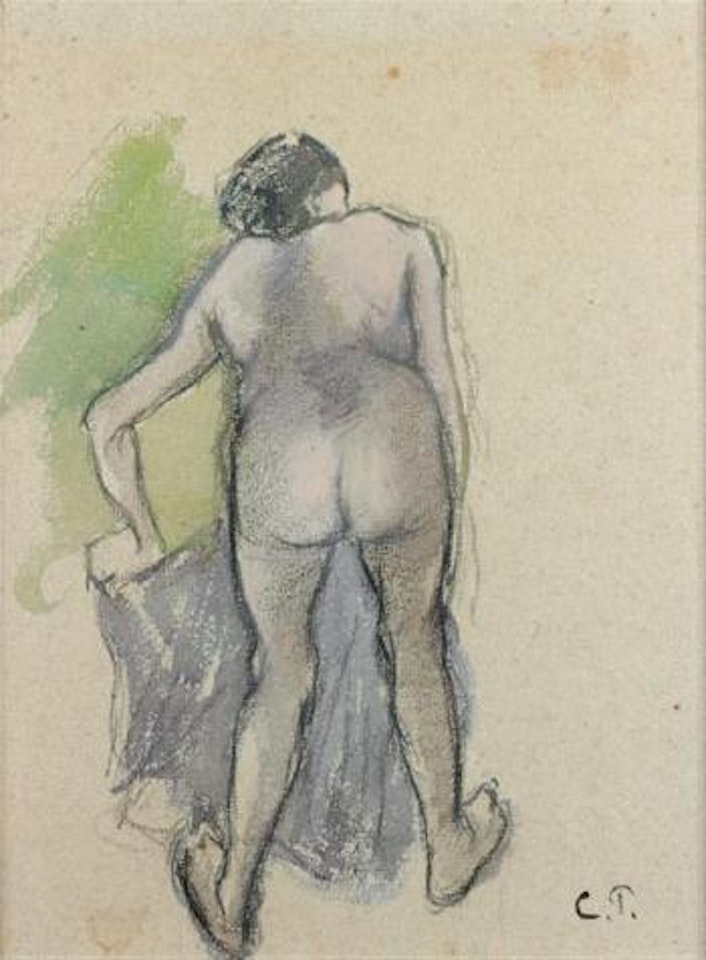 Etude de femme nue de dos by Camille Pissarro
