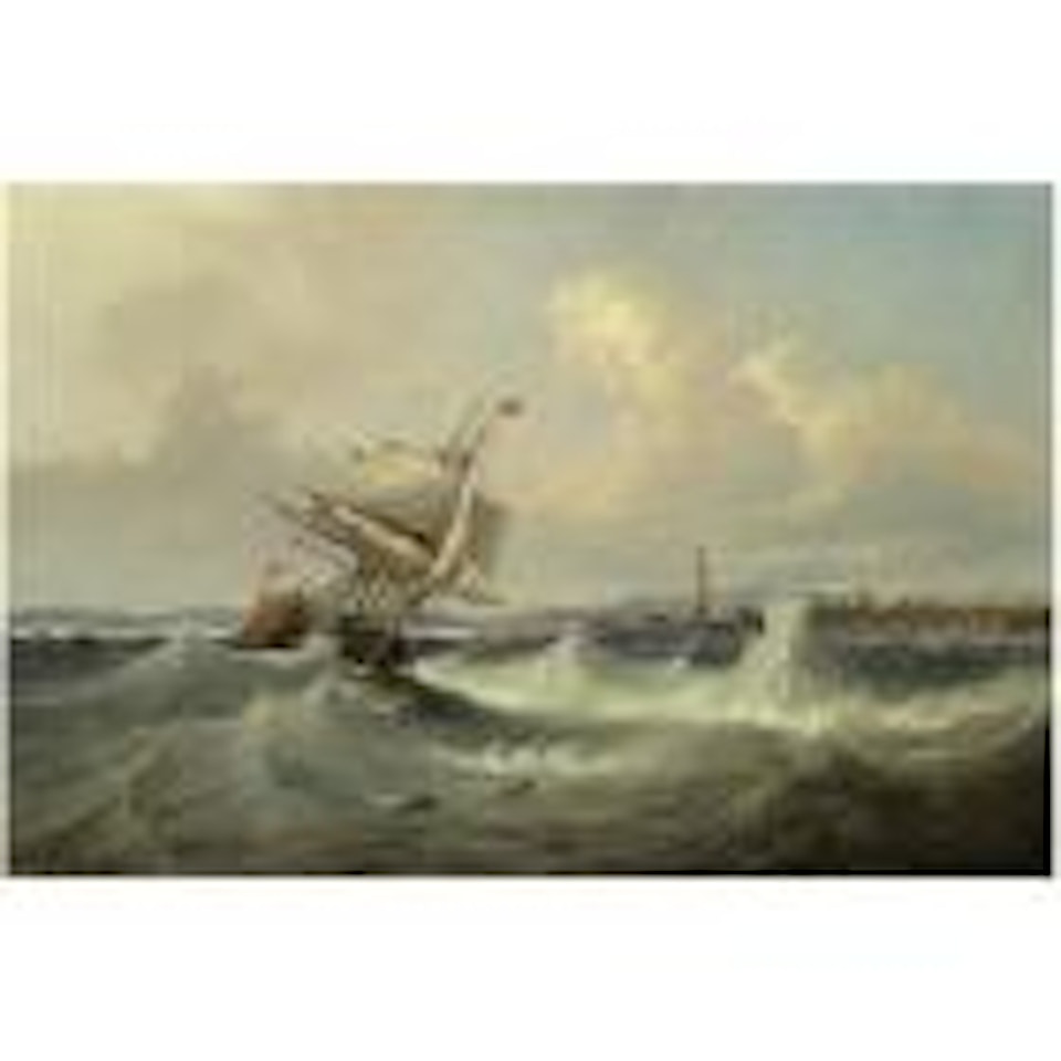 Shipping in a stiff breeze on the Solent by John Wilson Carmichael