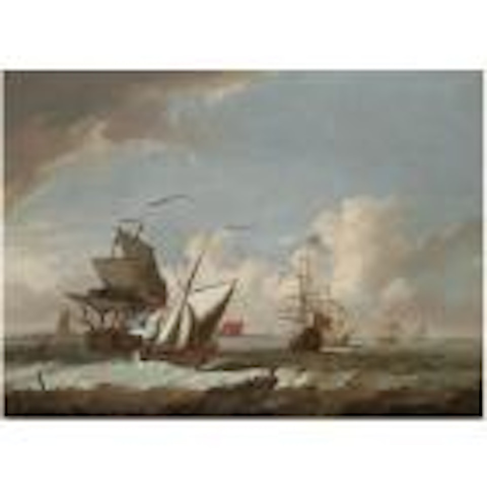 An admiral of the red and his squadron off the coast by Peter Monamy