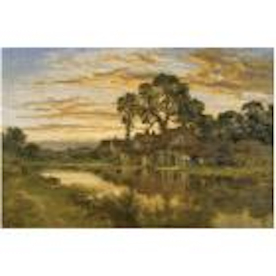On the banks of the Tillingbourne, Surrey by Benjamin Williams Leader