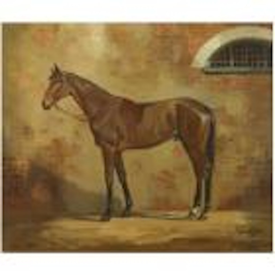 A hunter outside a stable by Edward Seago