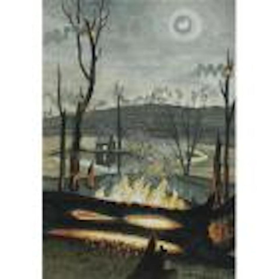Forest fire in moonlight by Charles Burchfield
