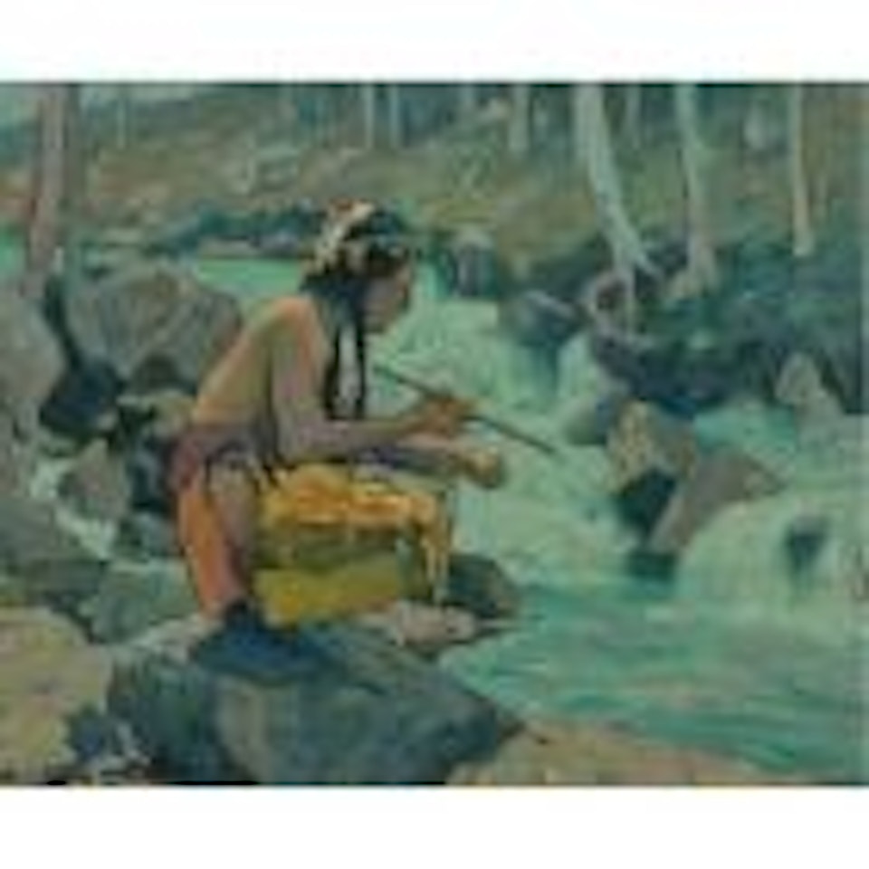Indian by a stream by E. Irving Couse