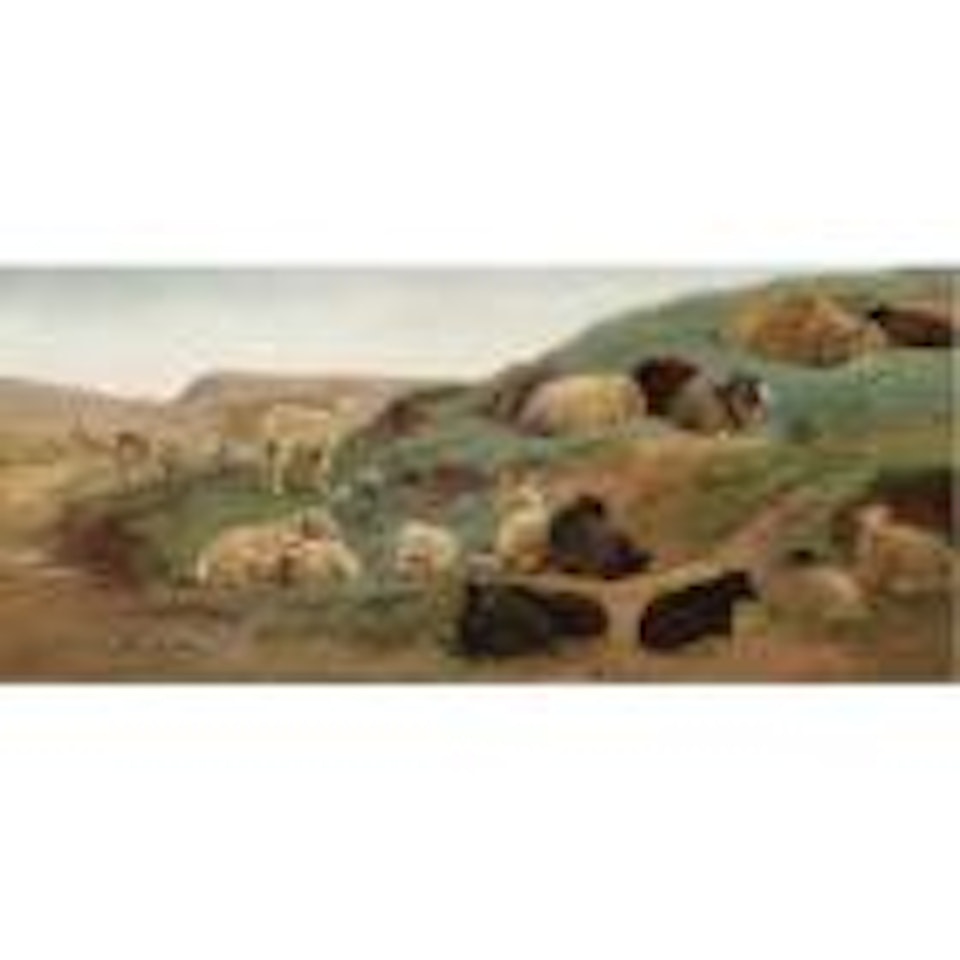 Sheep in a mountainous landscape by Rosa Bonheur