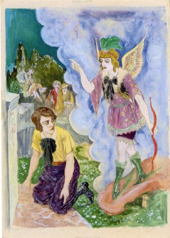 Orpheo und Heros Jugendstil by Rudolf Schlichter