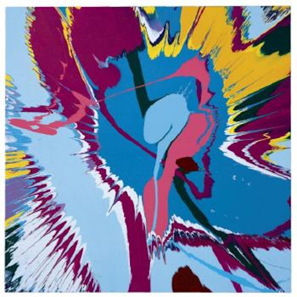 Beautiful jaggy snake charity painting by Damien Hirst
