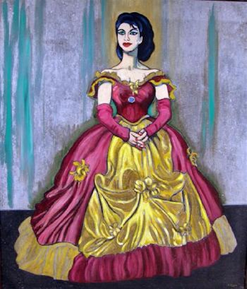 Full length portrait of Mary Marshall by Claude-Francis Barry