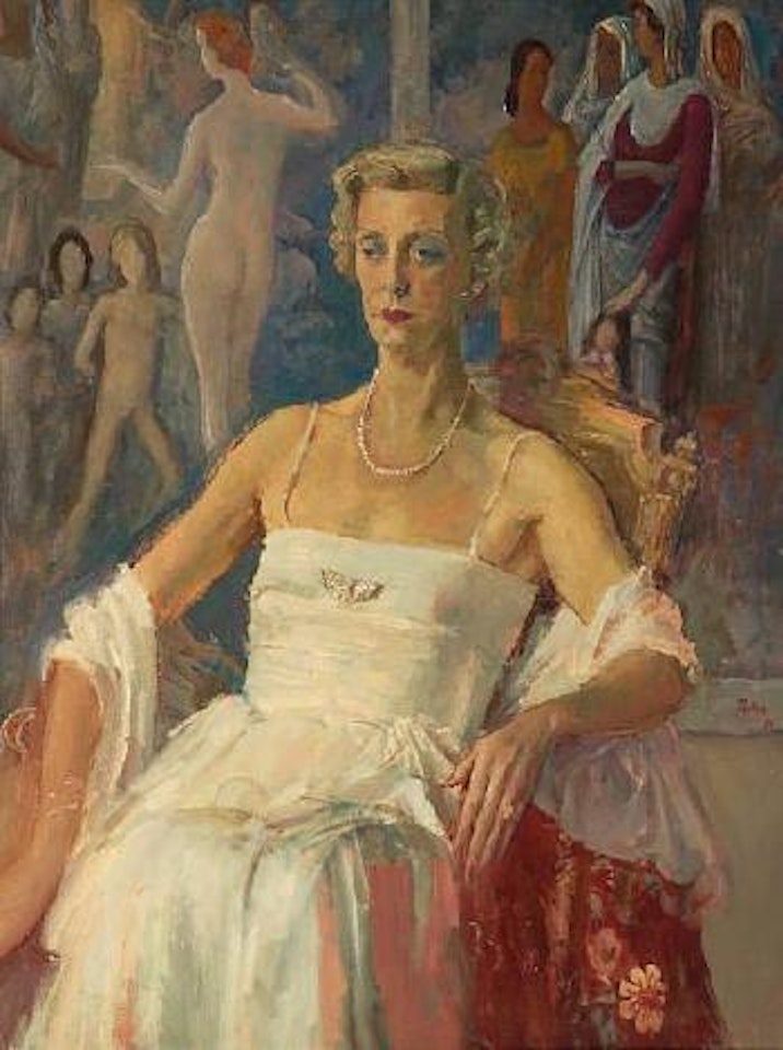 A portrait of Mrs. W.E. Phillips by Augustus Edwin John