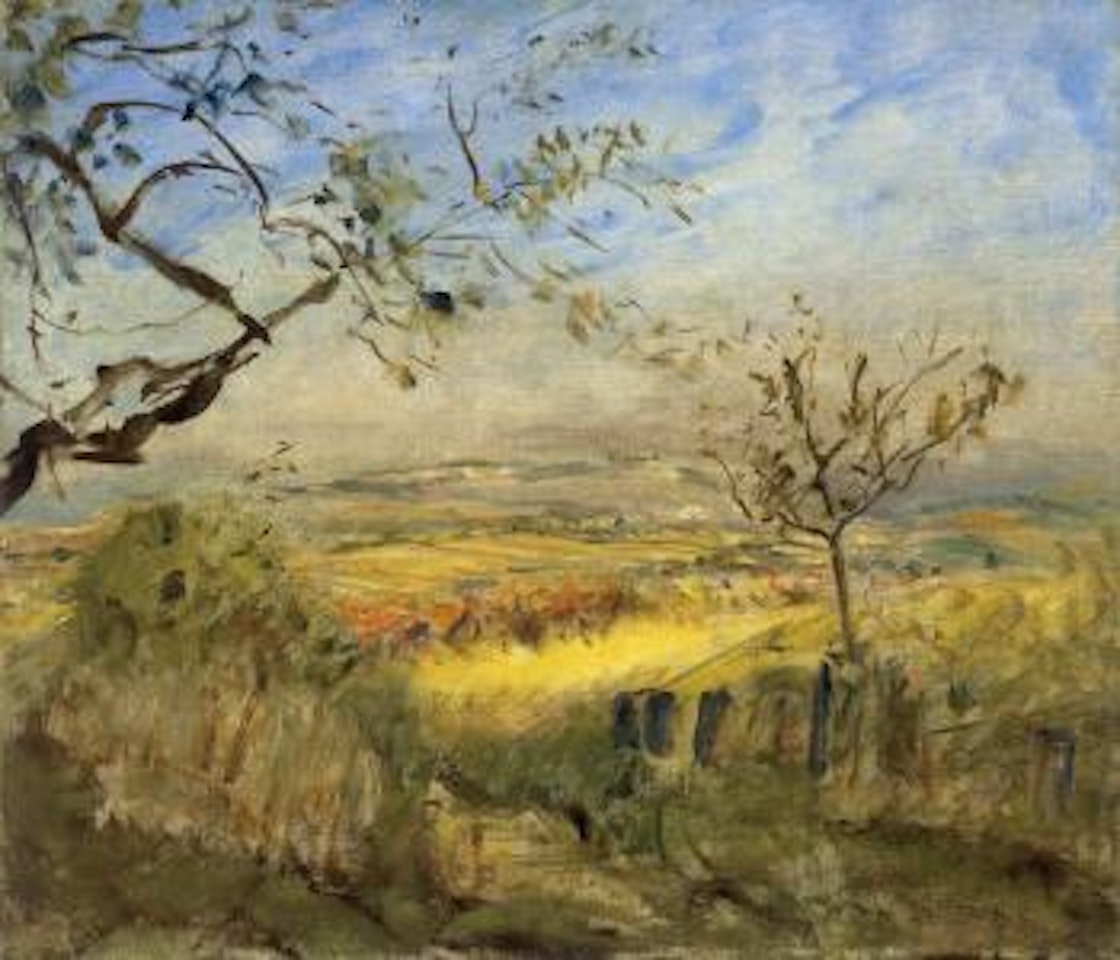 Herbstlandschaft Neukastel, Blick auf Ilbesheim by Max Slevogt