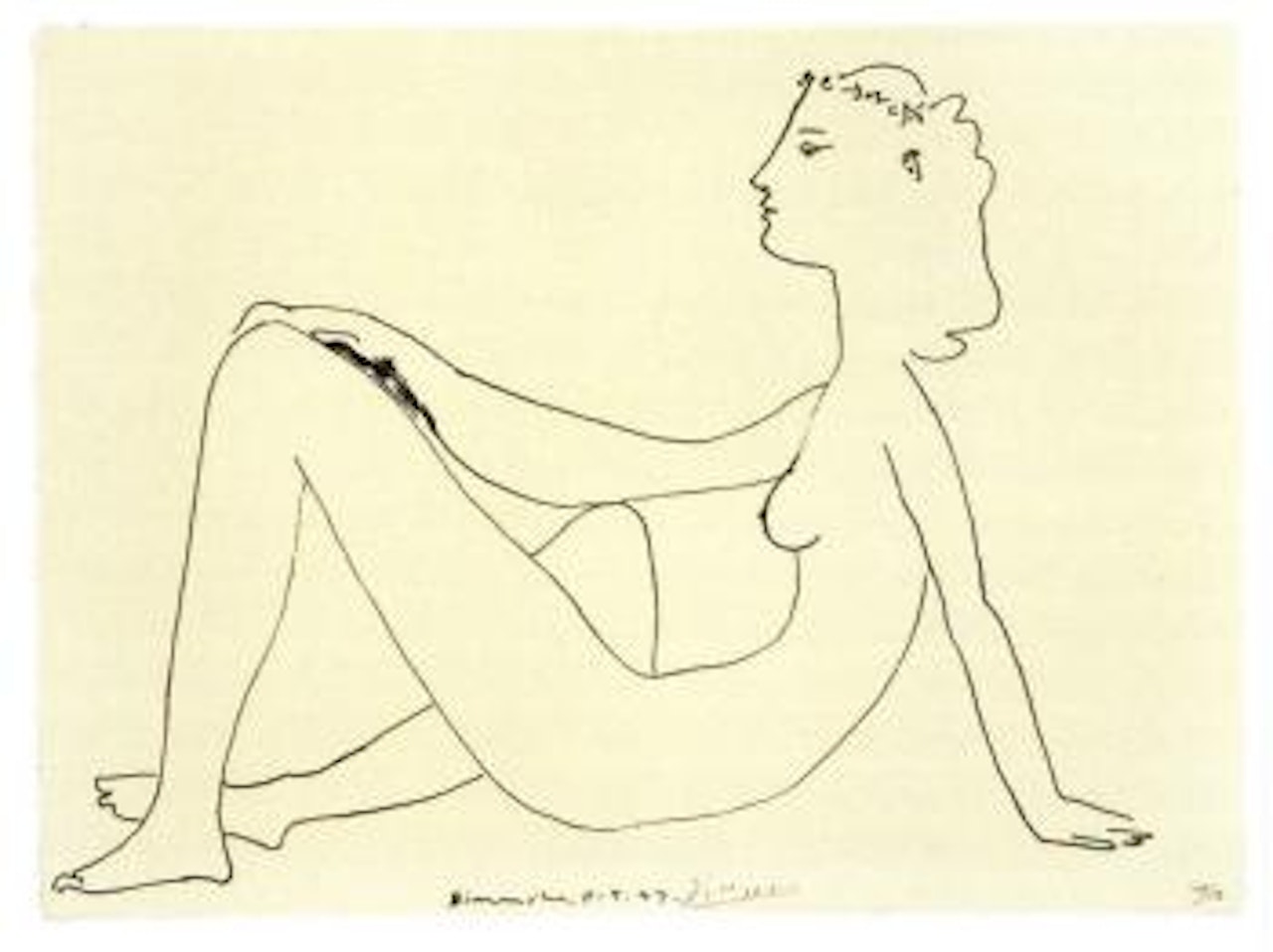 Nu Assis, de Profil by Pablo Picasso