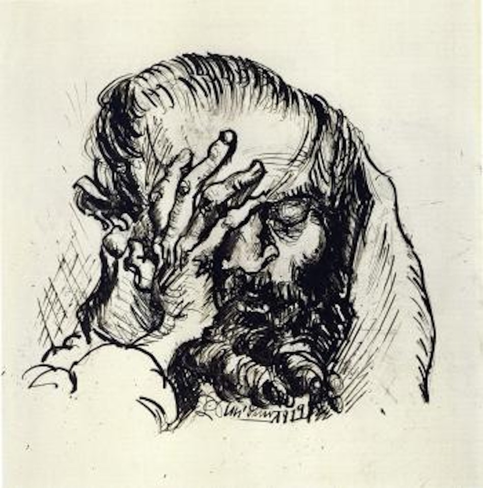 Portrat eines bartigen Mannes by Ludwig Meidner