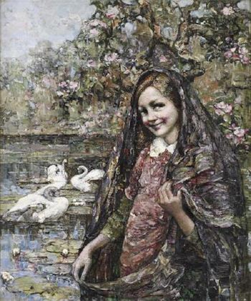 By the lakeside by Edward Atkinson Hornel